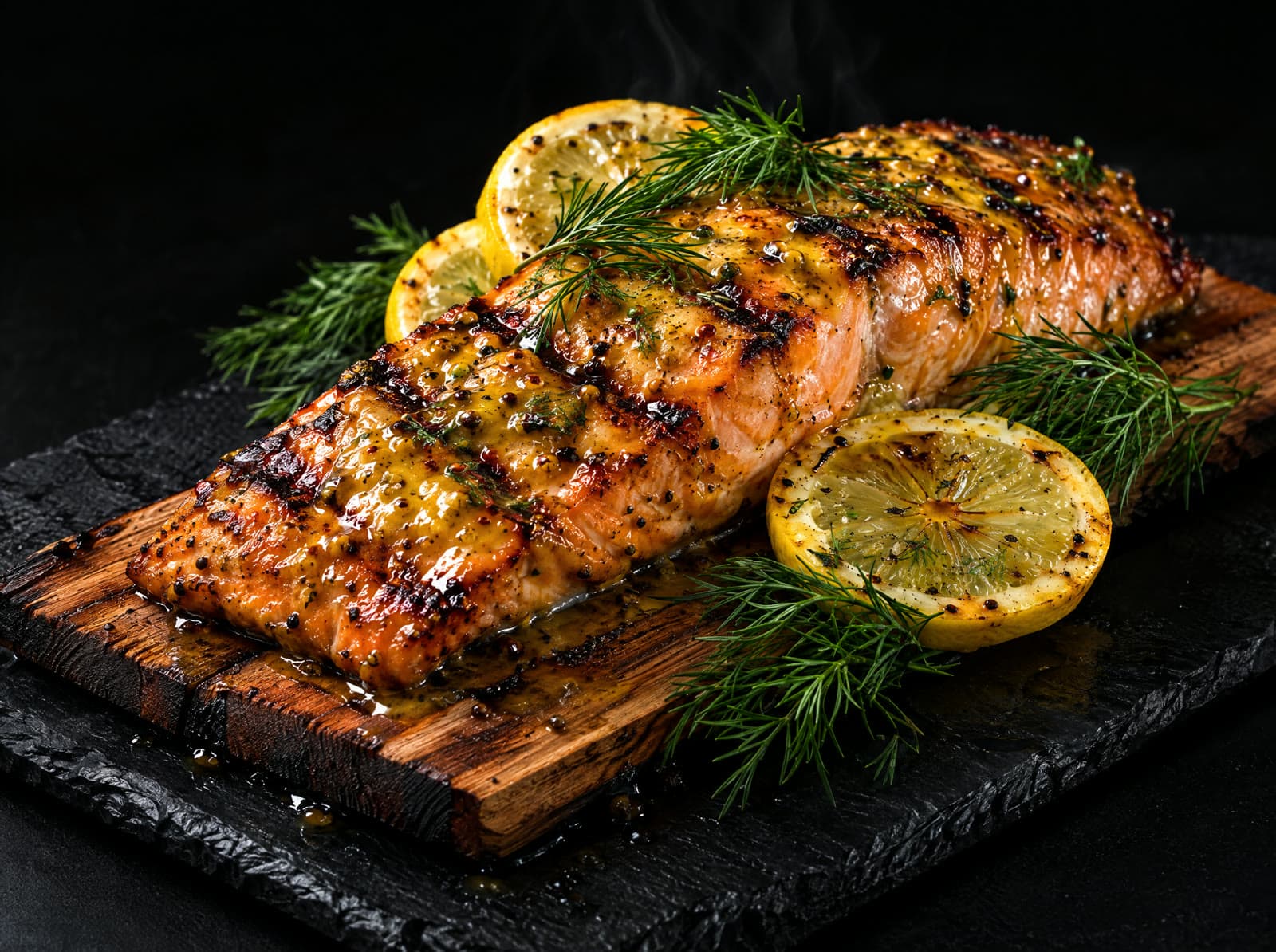 Cedar Plank Honey Mustard Salmon